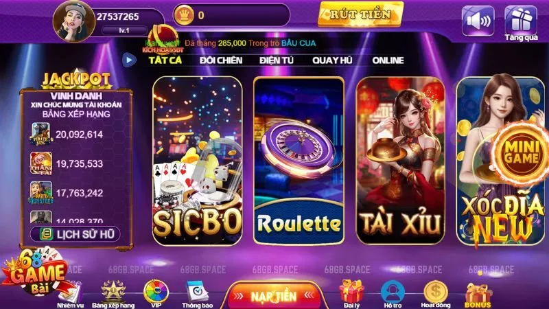 Giới thiệu 68 game bài